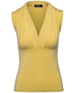 Conquista Dark Wrap Top - Yellow
