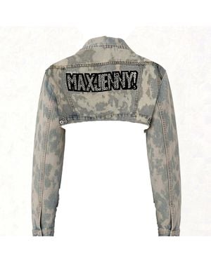 Maxjenny Cropped Bleached Denim – - Grey