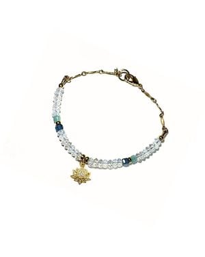 Rachel Nathan Remix Mini: Faceted Opalite & Lotus Bracelet - Metallic