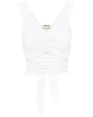 Ashaki Adhara Cotton Sleeveless Top - White