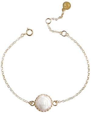 POPORCELAIN Mini Porcelain Rose Charm Bracelet - Metallic