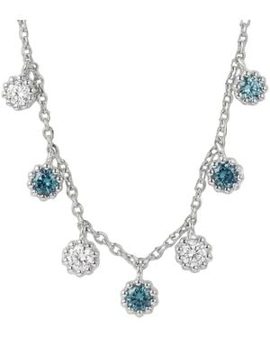 Dainty London Aqua Necklace With Barnacles & Topaz - Blue