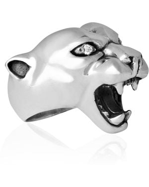 Strange Fruit Panther Ring With Diamond - Metallic