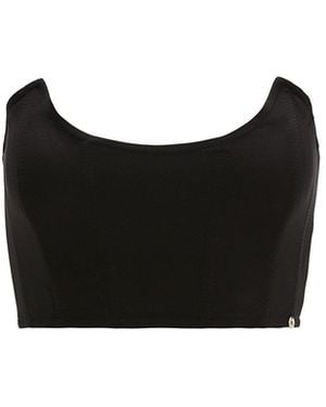 Nissa Panelled Zip-Up Corset - Black