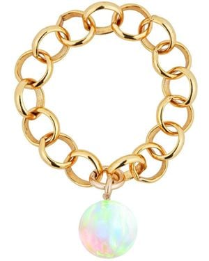 Ora Pearls Aelia Sea Opal Chain Ring - Metallic