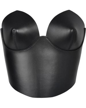 Haute Cuir Overbust Leather Corset - Black
