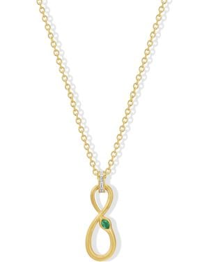 Jewelbird Emerald And Diamond Snake Necklace - Metallic