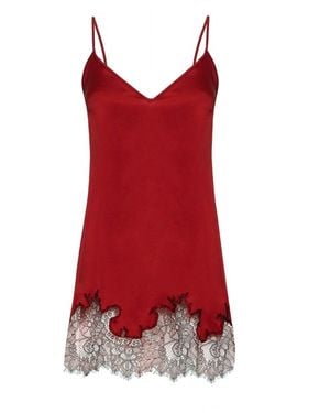 Avenue 8 Lace Detailed Mini Dress - Red