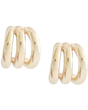 Maison De Gala Triple Band Huggie Hoop Earrings - Metallic
