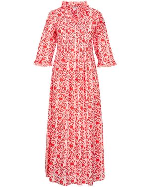 At Last Cotton Annabel Maxi Dress - Red