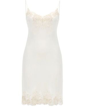 Bocan Couture Jewel Short Rayon Nightgown With Lace - White