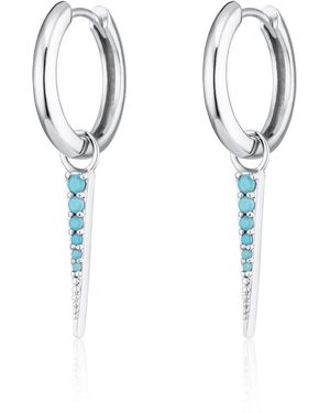 Scream Pretty Spike Charm Hoop Earrings - Metallic
