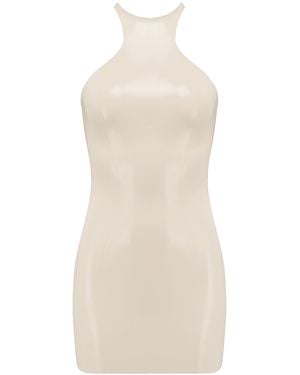 Elissa Poppy Latex Mini Dress - White