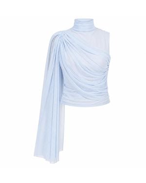 34B Lana Cape Blouse - Blue