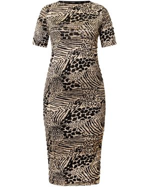 Amoresea Sensational Animal Print Midi Dress - Brown