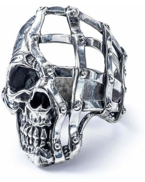 German Kabirski Nocturne Skull Ring - Metallic
