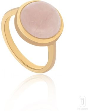 The Jewelz Eraya Rose Quartz Statement Ring - White
