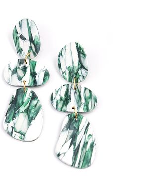 By Chavelli Celestia Dangly Earrings - Green