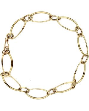Lala Salama Large Oval Brass Necklace - Metallic
