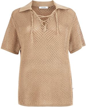 SALANIDA Coco Polo Lace Shirt Sand - Natural