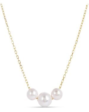 Amadeus Laura Necklace With Tripple Pearls - Metallic