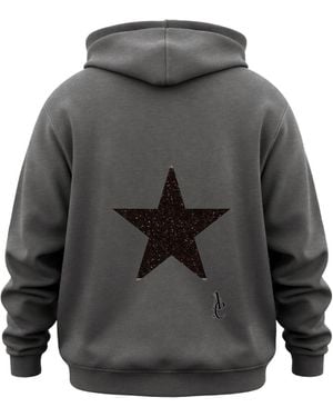 Aura & Co Oxford Glitter Star Hoodie - Grey