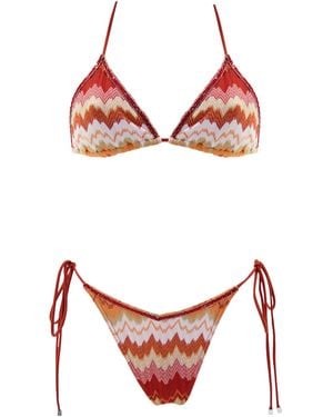 Aulala Paris Sunset Waves Triangle Broderie Bikini - Pink