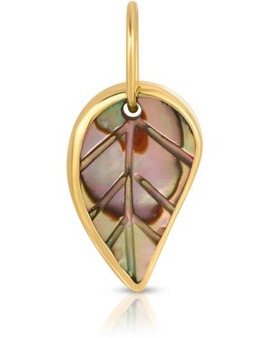 Maya Brenner Abalone Leaf Charm - Metallic