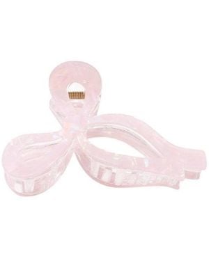 Gold Trip Pearlescent Bow Claw Clip - Pink
