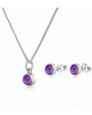 The Jewellery Store London February Birthstone Jewellery Set With Amethyst - White