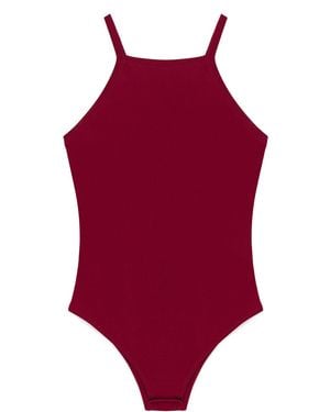 Peraluna Greta Halter Top Bodysuit - Red