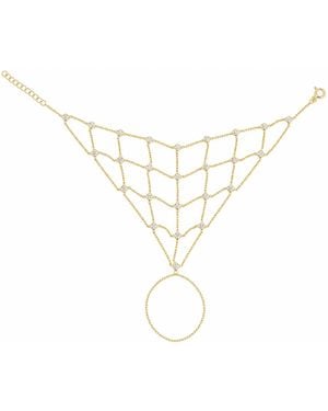 Spero London Sterling Mesh Hand Harness Bracelet - Metallic