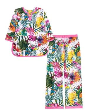 Inara Indian Cotton Bora Bora Pyjama Set - White