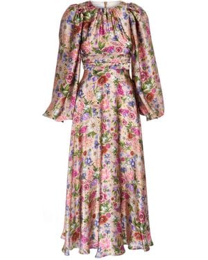 Sofia Tsereteli Garden Treasure Silk Satin Dress - Pink