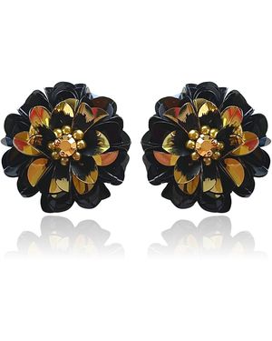 PINAR OZEVLAT Blossom Studs Two Tone - Black