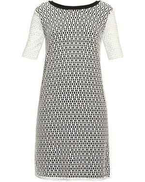 Rumour London Donna Lace Overlay Dress Sheer Sleeves - White