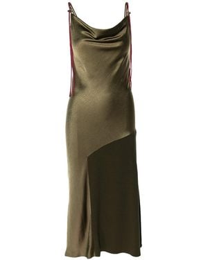 Silvia Serban Double Sided Midi Dress Kaki & Burgundy - Green