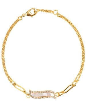 Lila Rasa Double Chain Bracelet Mother Of Pearl Wave Symphony - Metallic