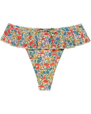 Montce Florencia Floral Tamarindo Ruffle Bikini Bottom - Multicolour