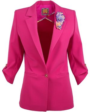 Lalipop Design Tailored Fuchsia Unlined Blazer Jacket - Pink