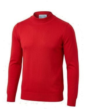 Ron Tomson Mock Neck Relaxed Jumper - Red