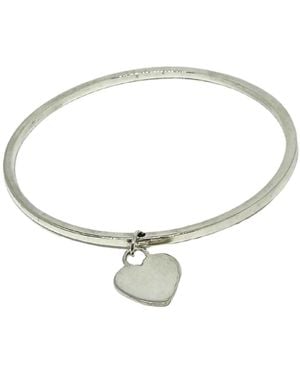 Tg-Jewellery by Tamara Gervasio Recycle Sterling Heart Charm Bangle – Handcrafted - Metallic