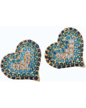 Native Gem Queen Of Hearts Stud Earrings - Green