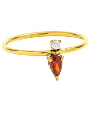 Mickey's Girl Ruby Stone Waterproof Ring - Yellow