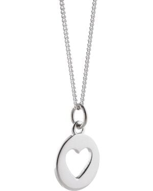 Lime Tree Design Heart Silhouette Pendant Necklace - Metallic