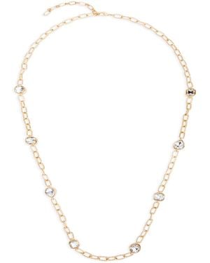 Saachi Crystal Cascade Long Necklace - Metallic