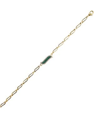 Lila Rasa Paper Link Bracelet Malachite Wave Symphony - Metallic
