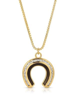 Glamrocks Jewelry Good Fortune Horseshoe Necklace - Metallic