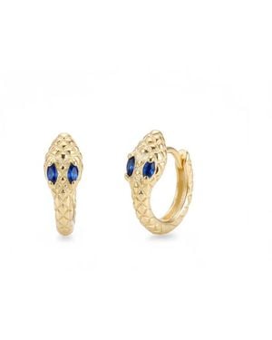 Angel Barocco Small & Dainty Snake Hoops Earrings - Metallic