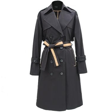 Smart and Joy Trench With Contrasting Belt - Black